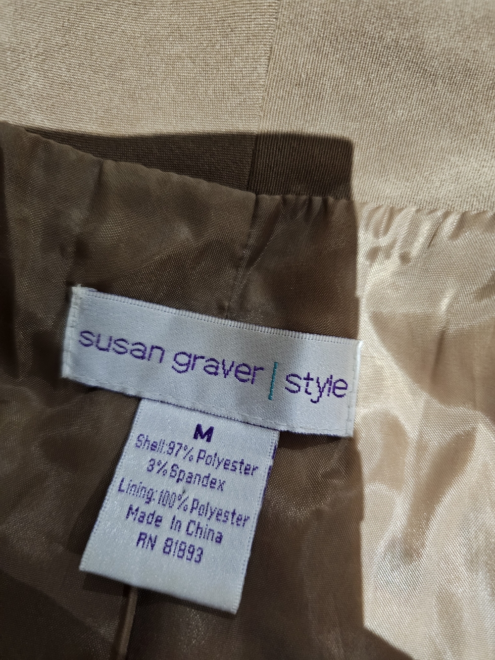 Susan Graver Tan Suede Jacket with Floral Pocket Embroidery - Picture 5 of 8